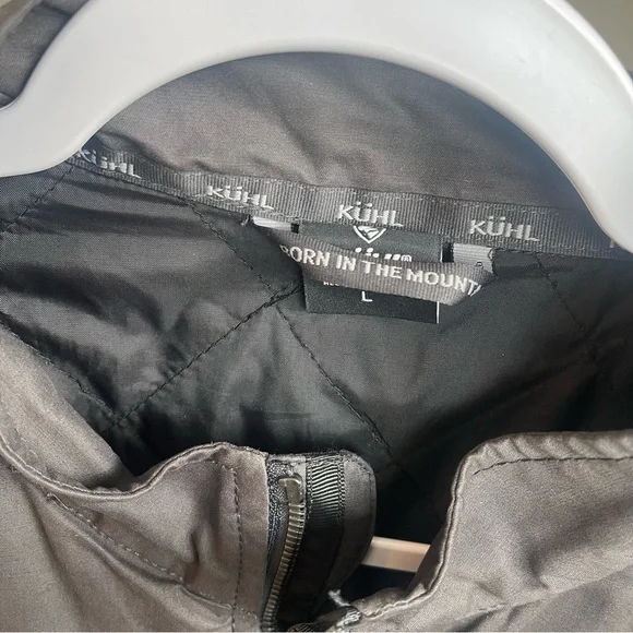 KUHL Kaffe Racer Jacket Charcoal Gray Quilted Full Zip Men L Outdoor Minimalist - Picture 4 of 12